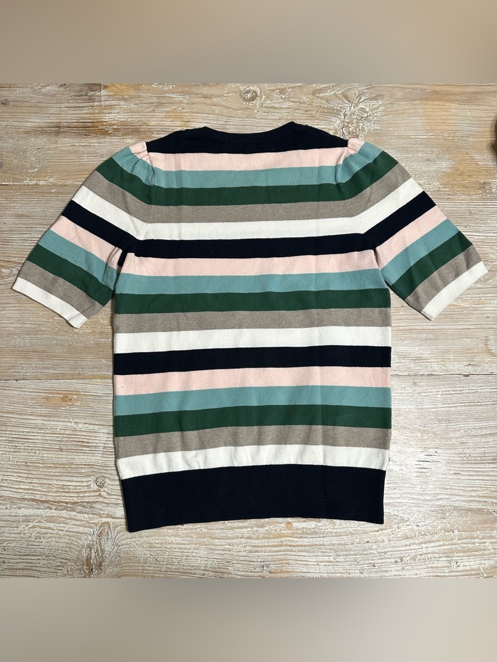 BODEN COTTON STRIPED KNITTED LEAF MULTI SWEATER TOP SZ S - Picture 6 of 11